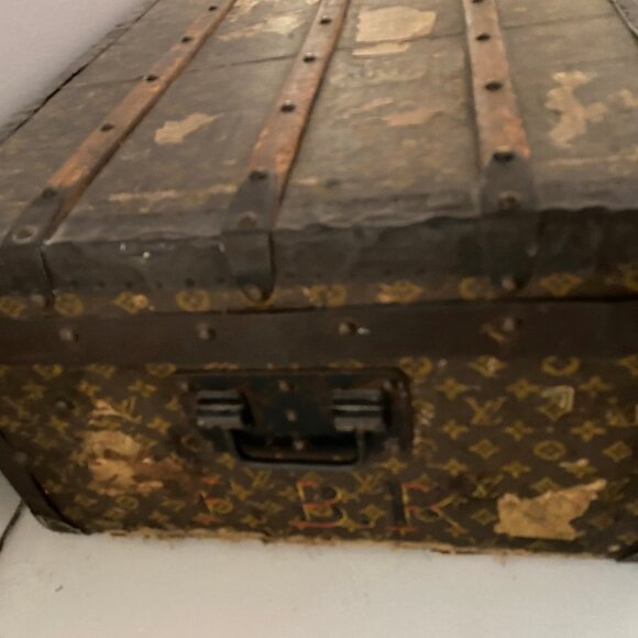 Louis Vuitton Antique Monogram Cotton Canvas Steamer Trunk from 1900-1910 - Picture 6 of 14